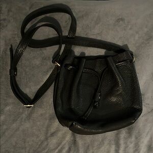 Portland Leather Black Bucket Bag